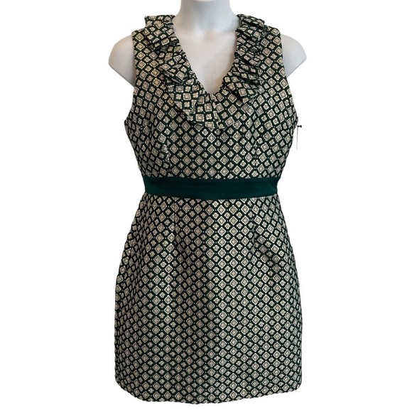 Modcloth X Anna Sui Collaboration Green & Gold Dress. New with tags. Size 14 - Picture 2 of 14